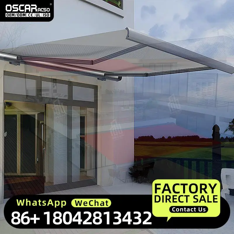 Wholesale Outdoor MultiFunctional Canopy Free Telescopic Waterproof Roof with Retractable PVC Sail White Frame Retractable Awnin