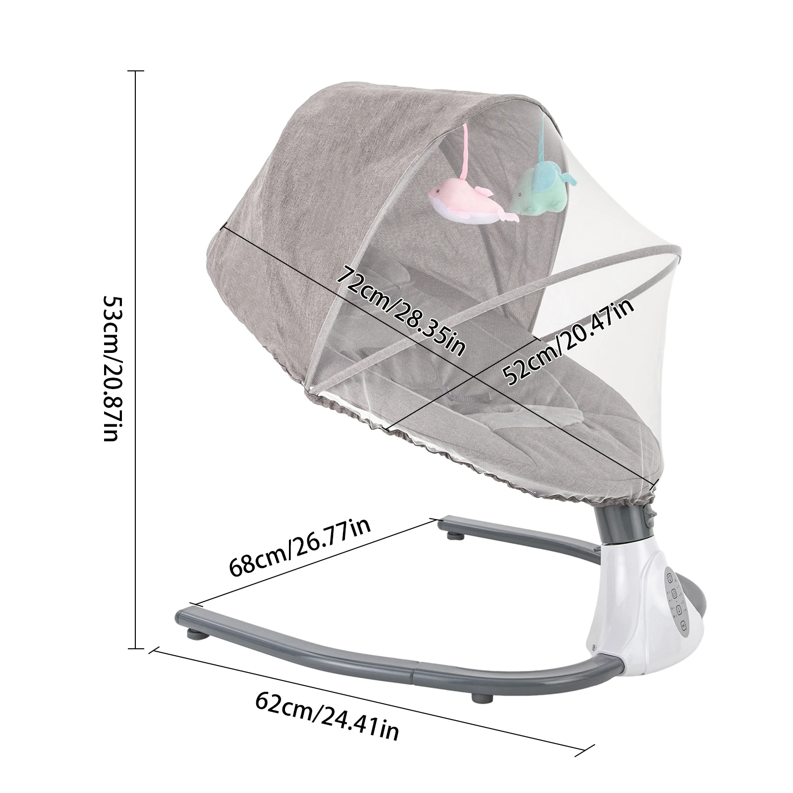 Chaise bébé électrique avec télécommande, berceau pour bébés de 0 à 12 mois, balançoire électrique avec 4 amplitudes de vibration