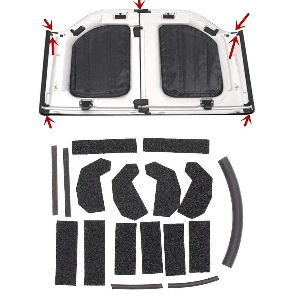 17x Hardtop Headliner Roof Seal Kit Rain Leak Repair Set Plastic Sealing Strips For Jeep-Wrangler 2007-2017/ JK 2018 #68026937AB