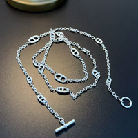 Fashionable Long Pig Nose Necklace Sweater Chain Non-fading Bag Shoulder Chain Summer Clothes Chain Jewelry O-Link Copper