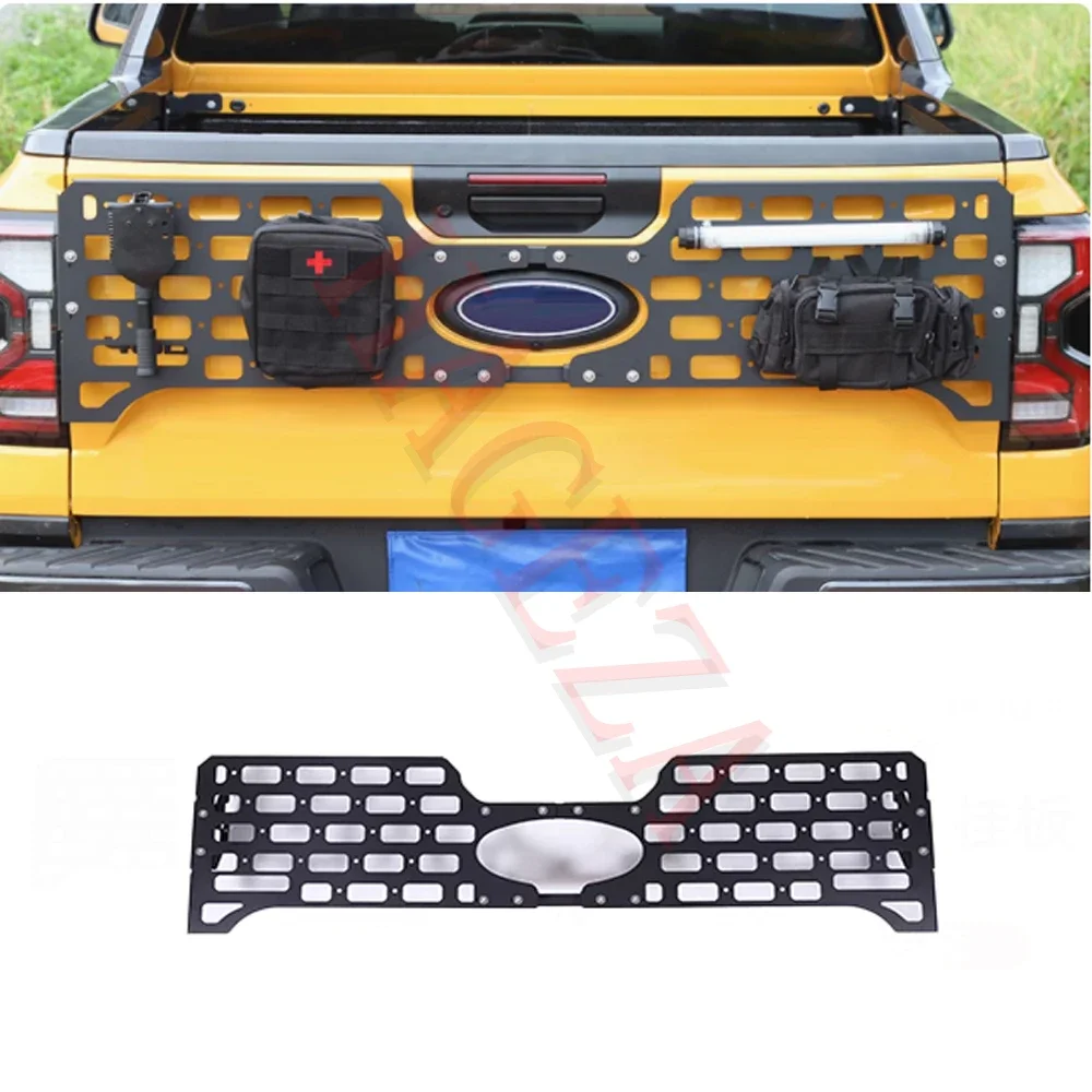 Aluminium Alloy Auto Cargo Box Tailgate Molle Panel Cargo Shelf Off-road Rack Plate for Ford Ranger 2023+ Car Refit Accessories