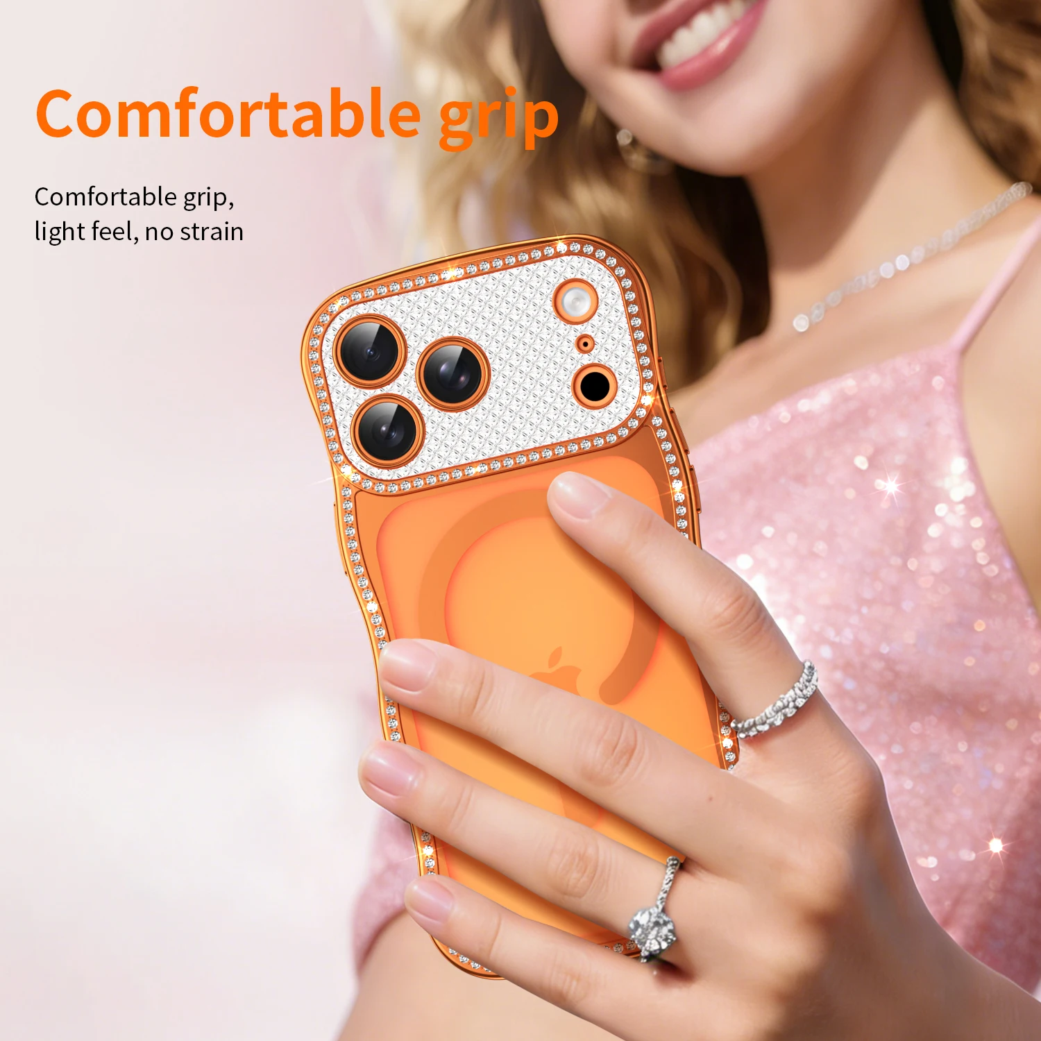Wave Bling Diamond Clear Magnetic Case for IPhone Air 17 16 15 14 13 Pro Max Plus IPhone17 i17 Magsafe Mac Safe Women Girl Cover view 6