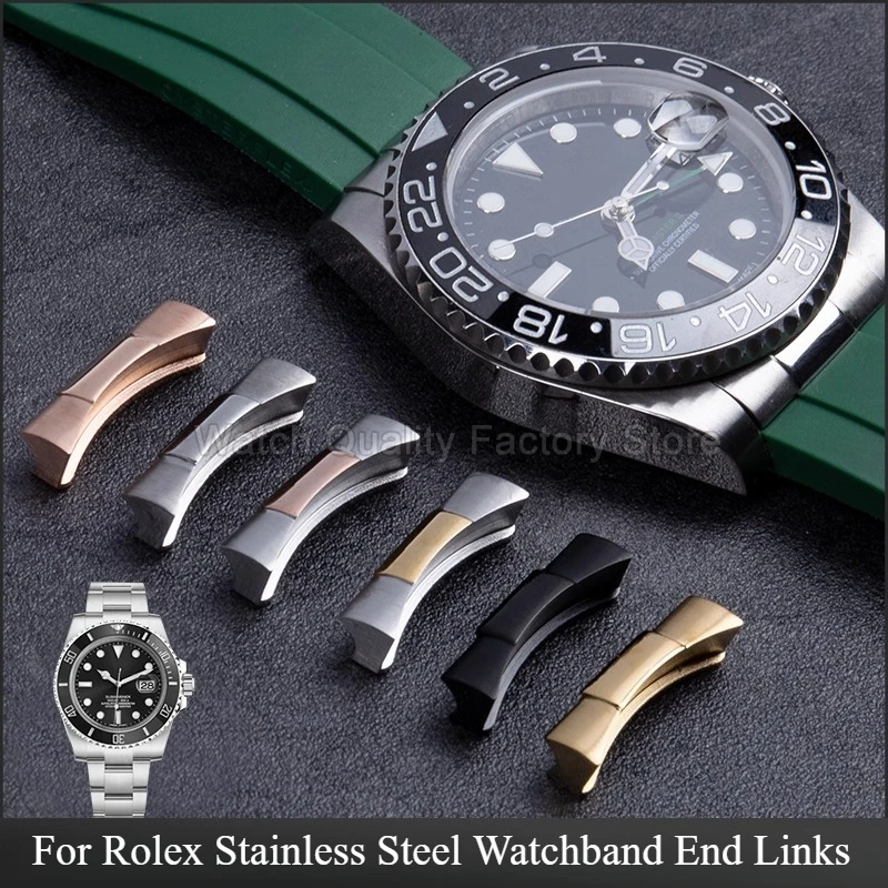 For Rolex Yacht-Master Datejust High-Grade Stainless Steel Watchband End Links 20mm 21mm Special Interface Polished Texture