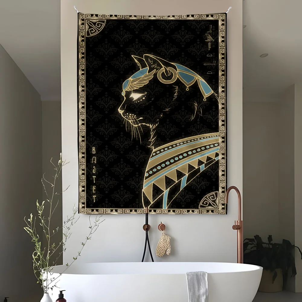 Ancient Egyptian Animal Art Cat Tapestry Perfect For Home&Living Bedroom Decor Wall Art Backdrop Banner