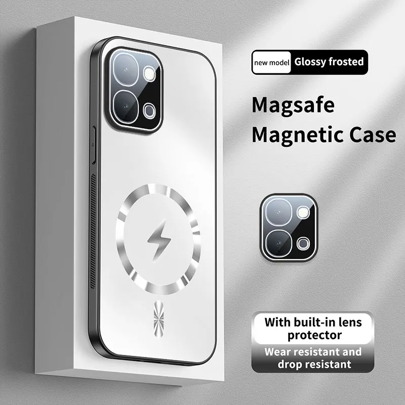 Funda Fubda para OPPO F31 / A6 Pro, protección magnética para la lente de la cámara, compatible con carga inalámbrica, cubierta mate esmerilada