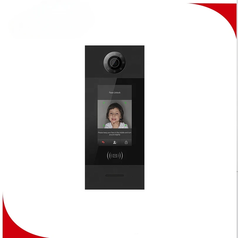 Touch screen multi-unit TCP IP video door phone intercom system with smartphone remote unlocking