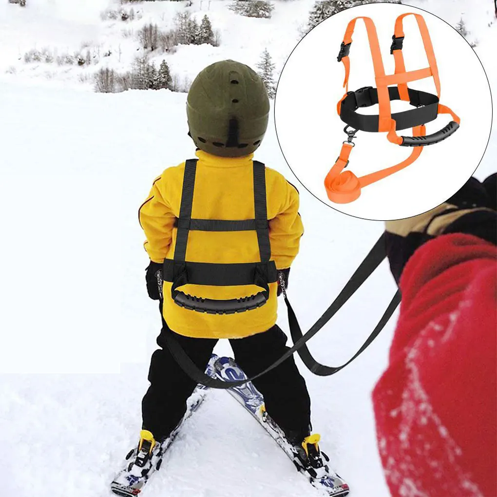 Kids Ski Harness Snowboard Trainer Speed Control With Shoulder Strap Lift Handle Handle Enables for 3-16 Years Old