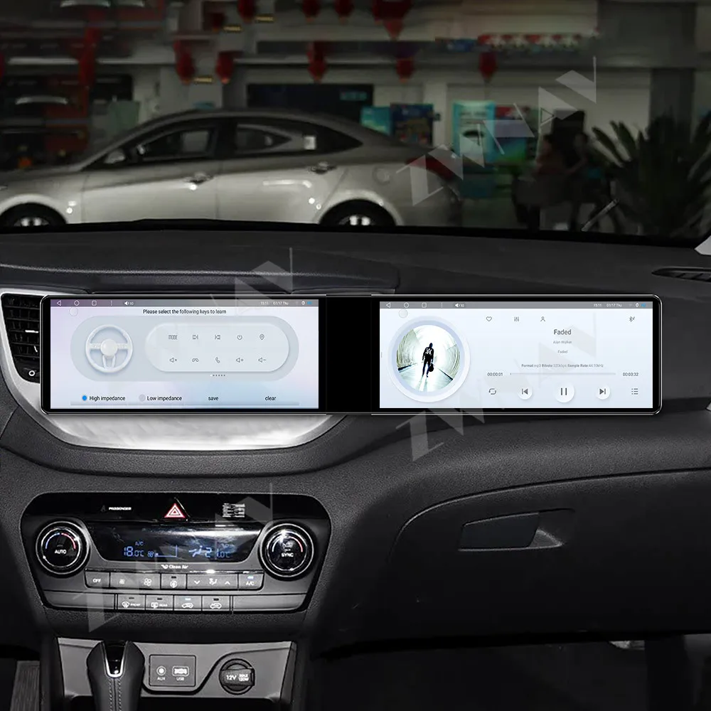 Para Hyundai Tucson 2009-2015, Player Multimídia para Carro com Tela Dupla HD de 12.3" Android 13, Acessórios para Interior de Carro
