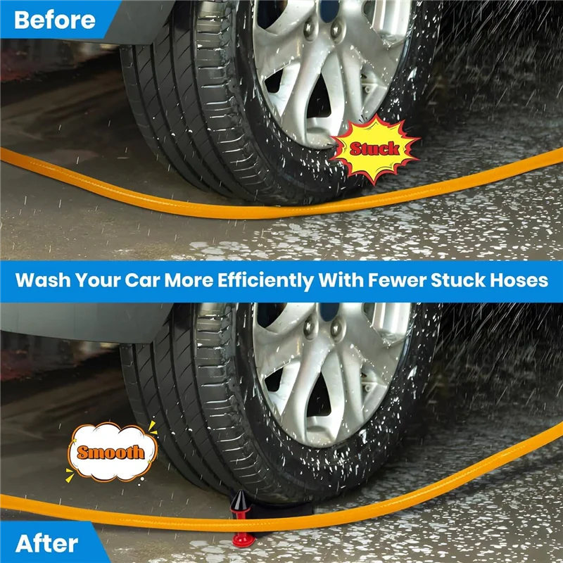 

BT-4Pcs Car Hose Guide, Tire Hose Roller For Car Washing, Tire Hose Guide , Car Tires Plastic Wash Tool-Black Durable Easy Insta