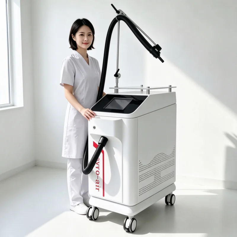 Mobile Cold Air Skin Cooling Machine Touch Screen Adjustable Settings Auxiliary Equipment for Laser Skin Care Salon