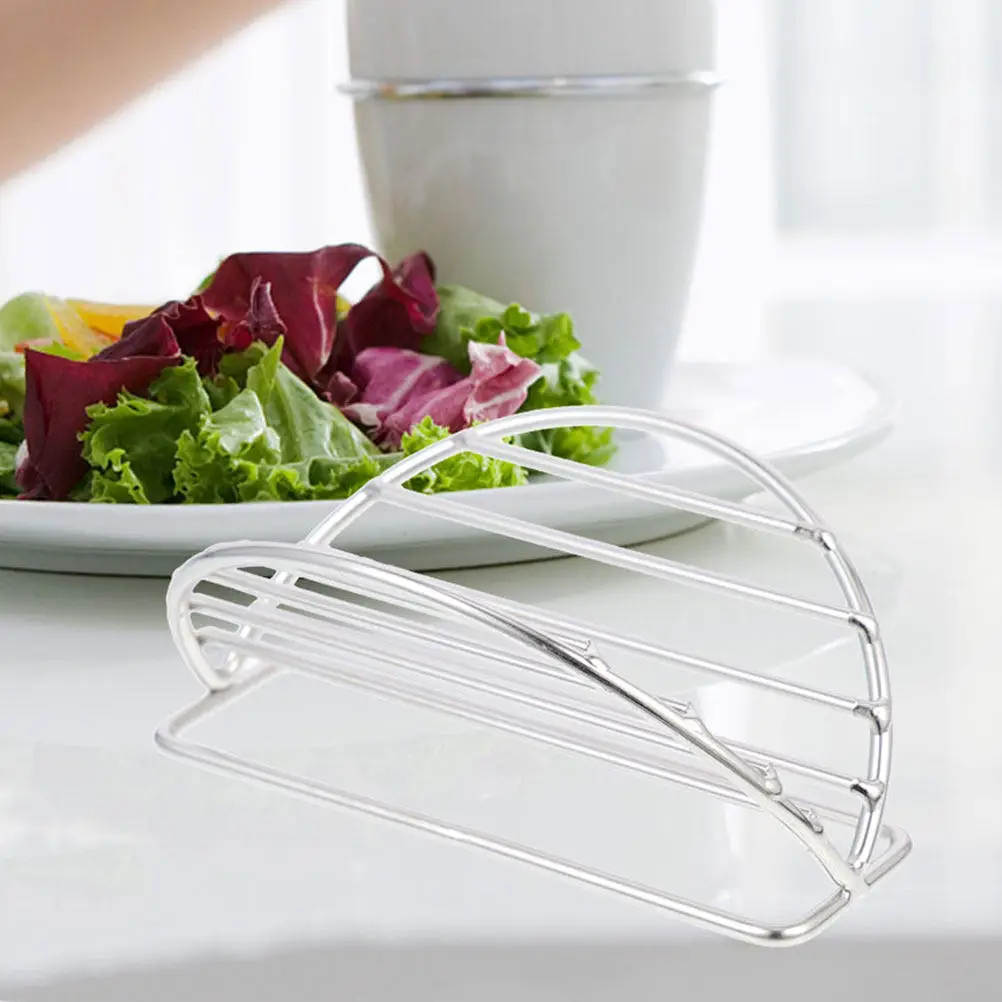 2Pcs Stainless Steel Taco Holder Metal Taco Rack Stable Holder Stand for Tacos Home Kitchen Pancake Rack Desktop Burrito Stand