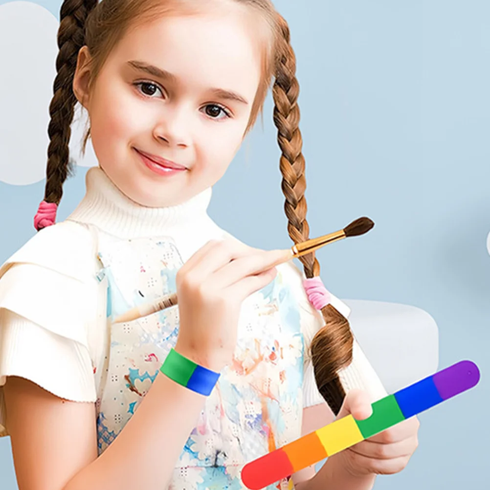 

12pcs Silicone Slap Bracelets Colorful Rainbow Wristbands For Birthday Party Party Favors Snap Bangles Bulk