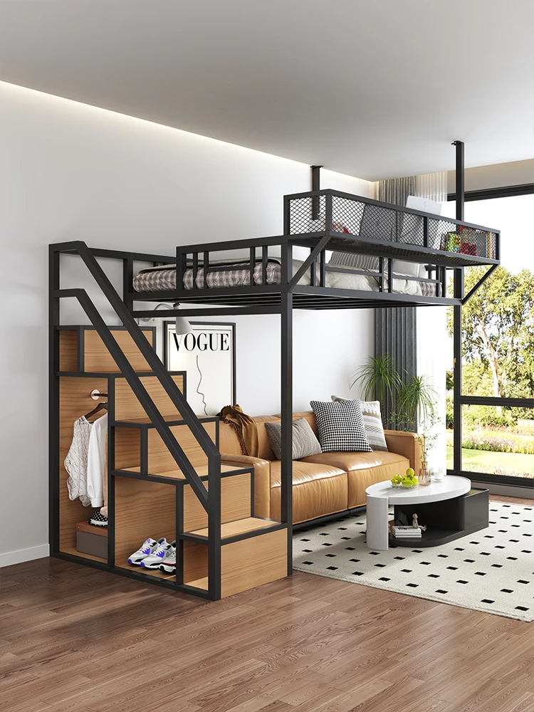 

Customized hanging multi-functional iron frame hammock small apartment loft wall-mounted loft space-saving new apartment elevate