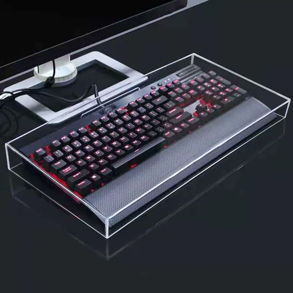 

Anti-Dust Clear Keyboard Cover 1 Piece Acrylic Waterproof Protector for Computer Keyboards Household Office Reusable Shield