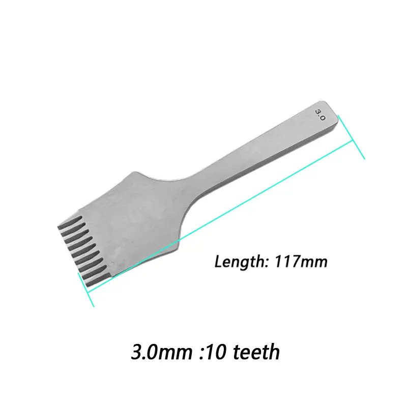 Leather Craft Punches Tool Set Pricking Iron French Chisel with Polished Prongs 2.7/3.0/3.38/3.85mm for Punching Stitching Holes - Image 10