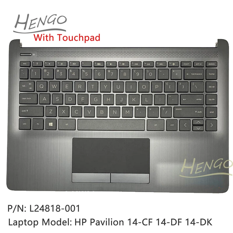 

WZNew FOR HP Pavilion 14-CF 14-DF 14-DK Palmrest w/ Keyboard Touchpad Case L24818-001