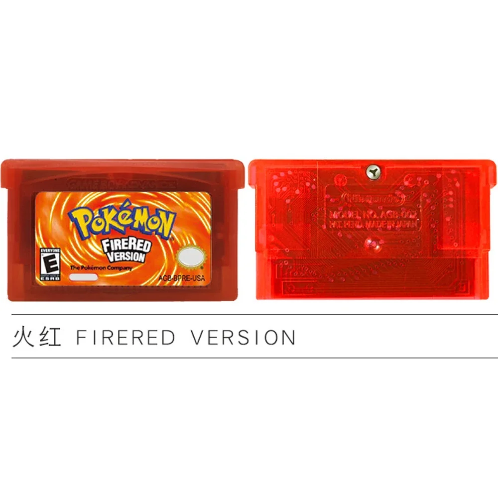 Pokemon GBA Game Series 32 Bit Video Game Cartridge Console Card EMERALD FIRERED LEAFGREEN RUBY SAPPHIPE