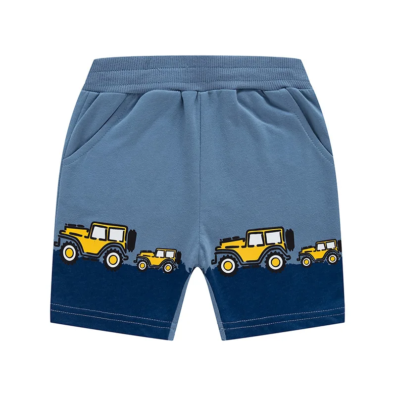 TUONXYE Summer Fashion Boys Shorts Cartoon Vehicle Car Pattern Cotton Casual Breathable Pocket Pants Baby Children\'s Clothes 2-9