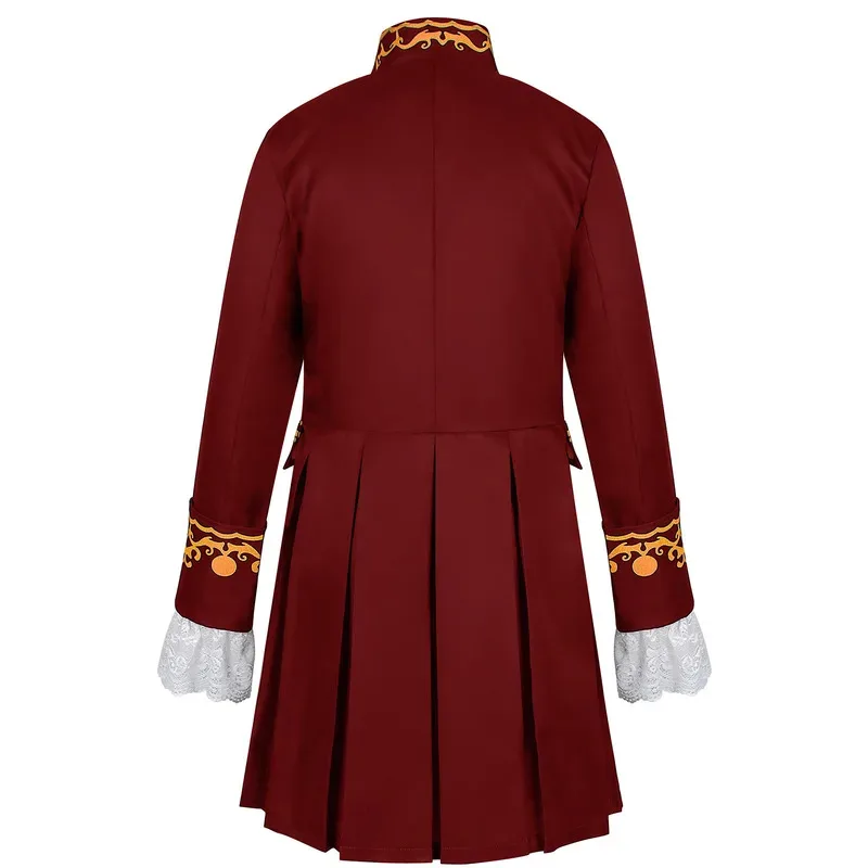 

asdh8@18th Century Colonial Costume Men Medieval Royal Military Coat Victorian Rococo Baroque Court Prince Costume Jacket Outfit