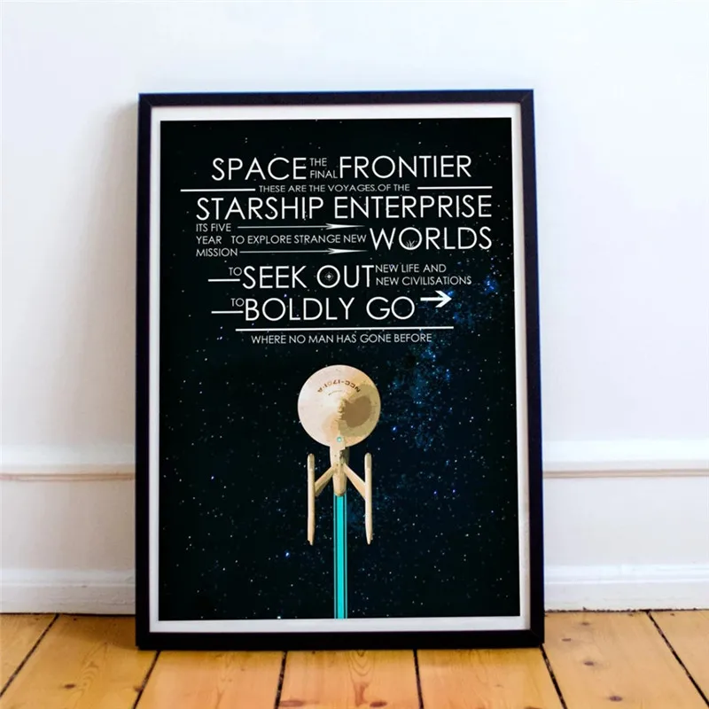 Star Trek Movie Poster Captain Mission Oath Quote Typography Art Canvas Painting Wall Picture Print Nordic Modern Home Decor