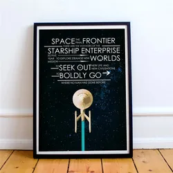 Star Trek Movie Poster Captain Mission Oath Quote Typography Art Canvas Painting Wall Picture Print Nordic Modern Home Decor