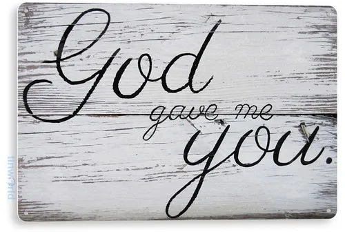 Blechschild „God Gave You Beach House Cottage Farm Rustic Home Décor Kitchen“ A987
