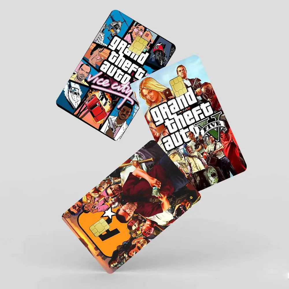 GTA 5 Grand Theft Auto Anmie غطاء جلدي لبطاقة الائتمان وبطاقة الخصم الأمامية #6