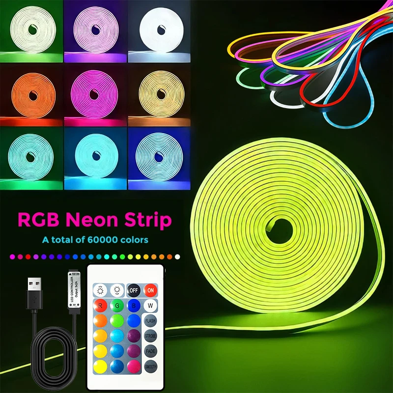 

RGB dimming band 24-key infrared remote controller, flexible waterproof lighting suitable for bedroom, living room and game room