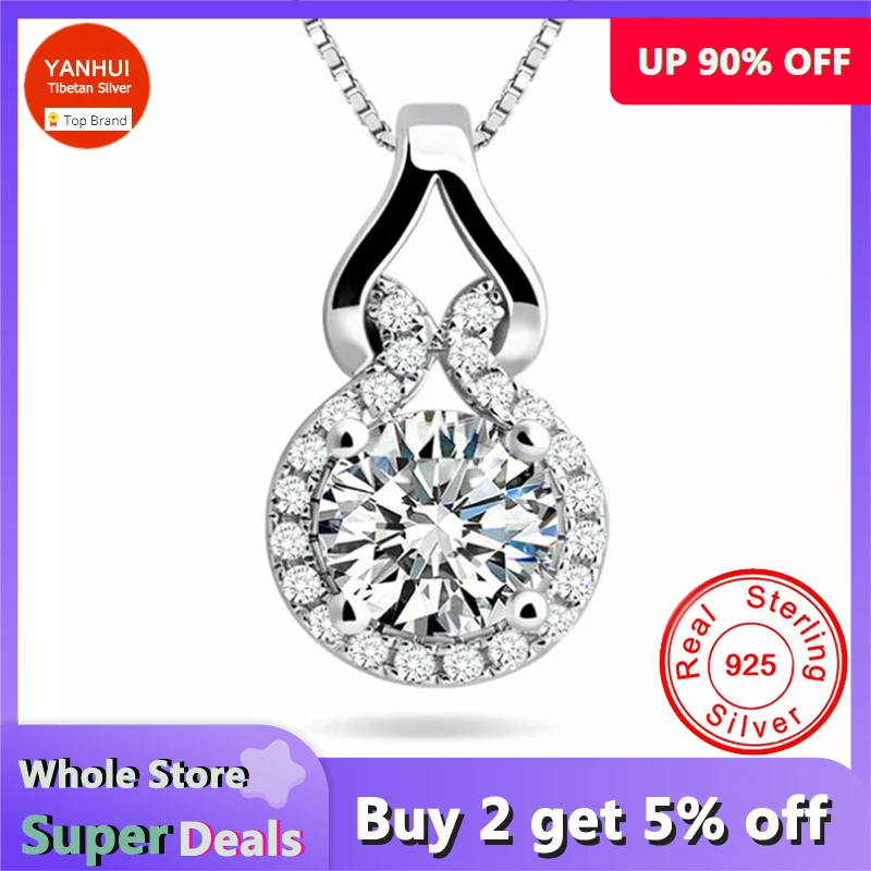 Sell At A Loss! 2ct CZ Zircon Infinite Pendant Necklace With 40cm 45cm 50cm Box Chain Tibetan Silver Necklace Women Gift