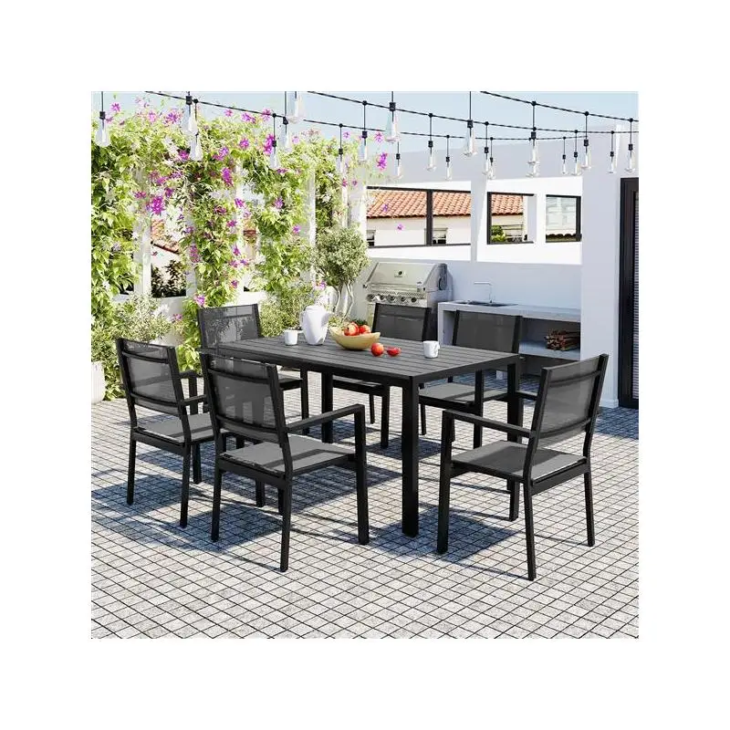 Durable Steel Outdoor Table and Chair Set for Patio, Balcony, and Backyard Use