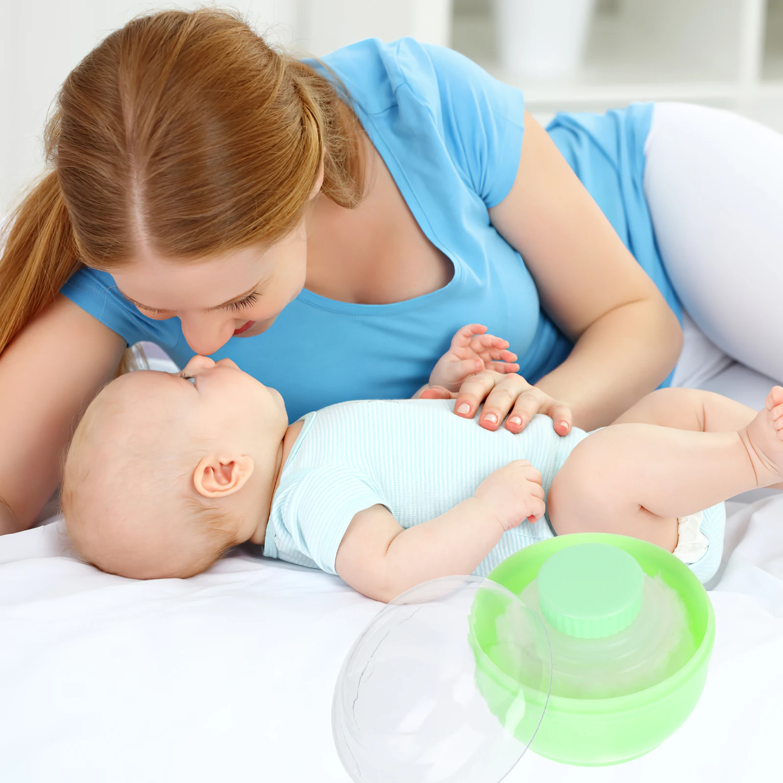 

2pcs Cases Baby Boxes For Body Talc Dusting Loose Refillable Sturdy Durable Travel Home Use Puff Container Makeup