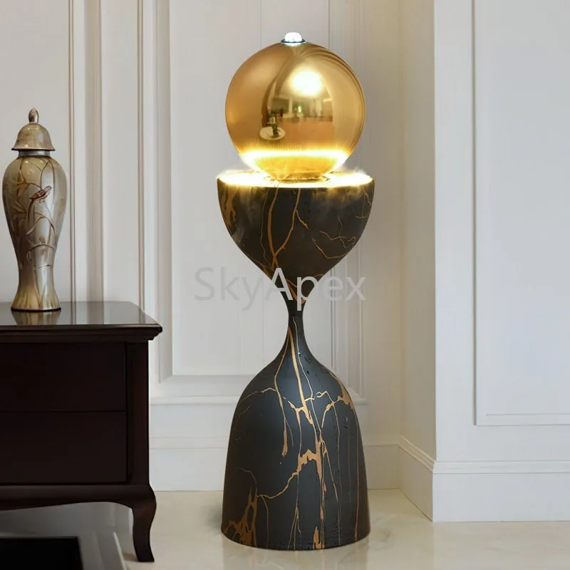 Light Luxury Floor Circulation Water Fountain Ornament With Rolling Ball High End Decor TV Cabinet Bar Table  Shop Opening  Gift