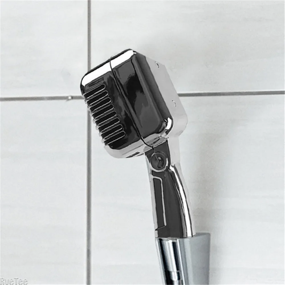 Funny Shower Head para homens e mulheres, forma do microfone, acessórios do banheiro, presente