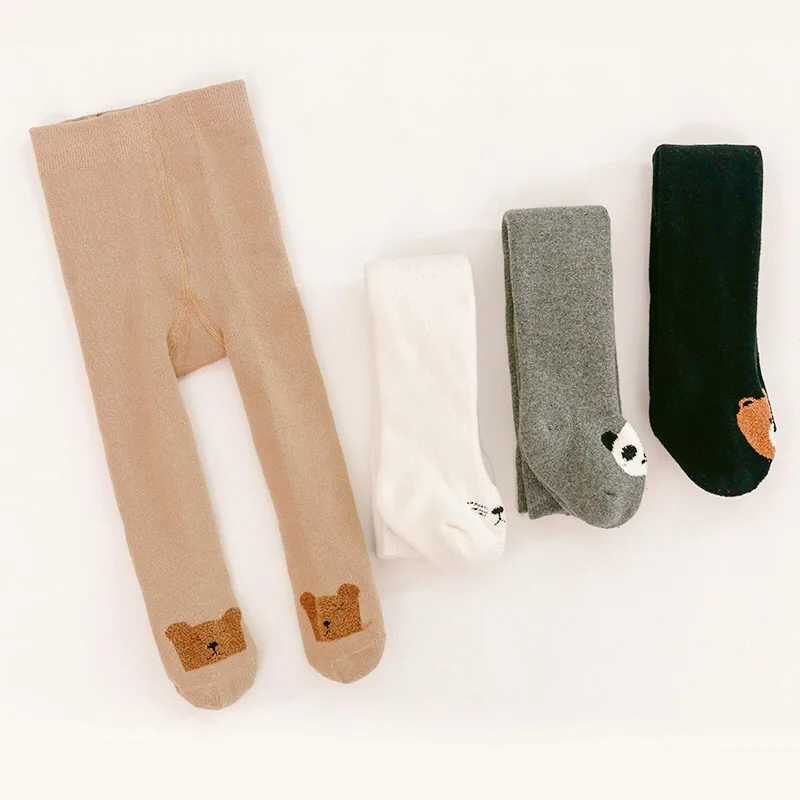 Clearance Autumn Winter Baby Tights Terry Thickened Kids Pantyhose Cute Cartoon Baby Girls Boys Warm Stockings Tights