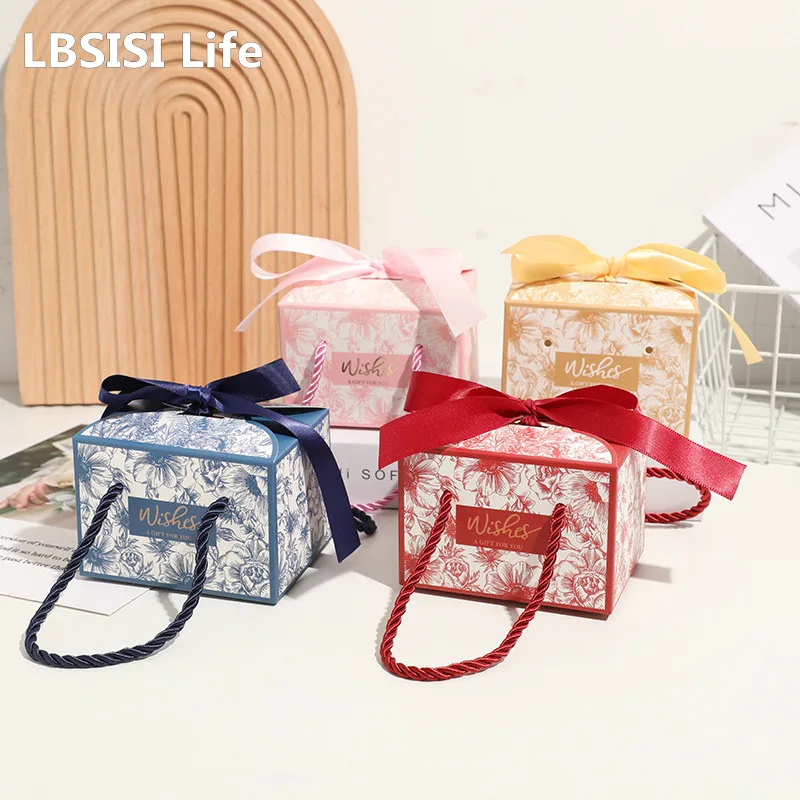 

LBSISI Life 20pcs Ribbon Paper Gift Boxes Chocolate Cookies Candy Soap Perfume Packaging Wedding Birthday Party Favors Box