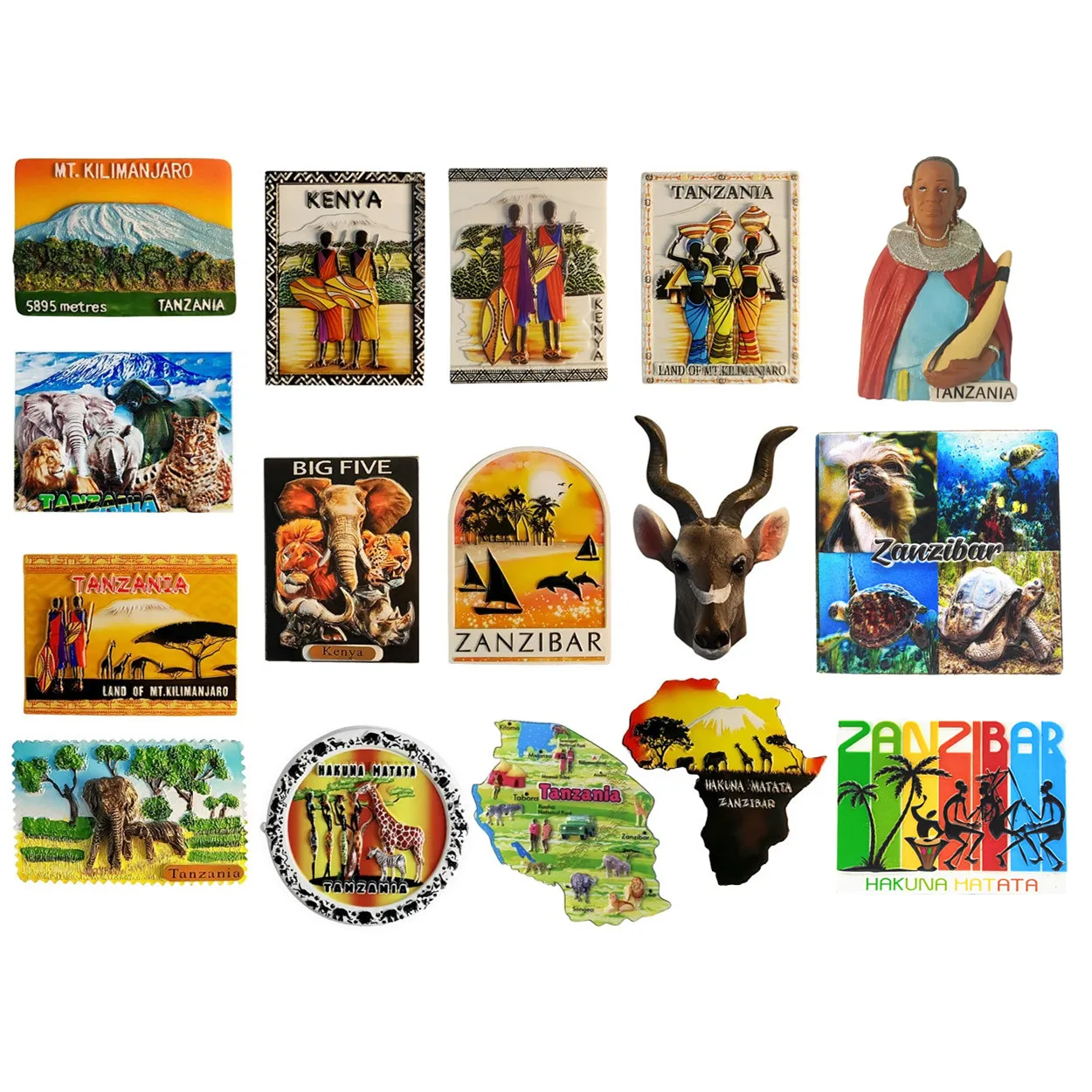 Africa Tanzania Tourist Souvenir Magnetic Sticker Fridge Magnetic Refrigerator Decoration Articles Handicraft Gifts