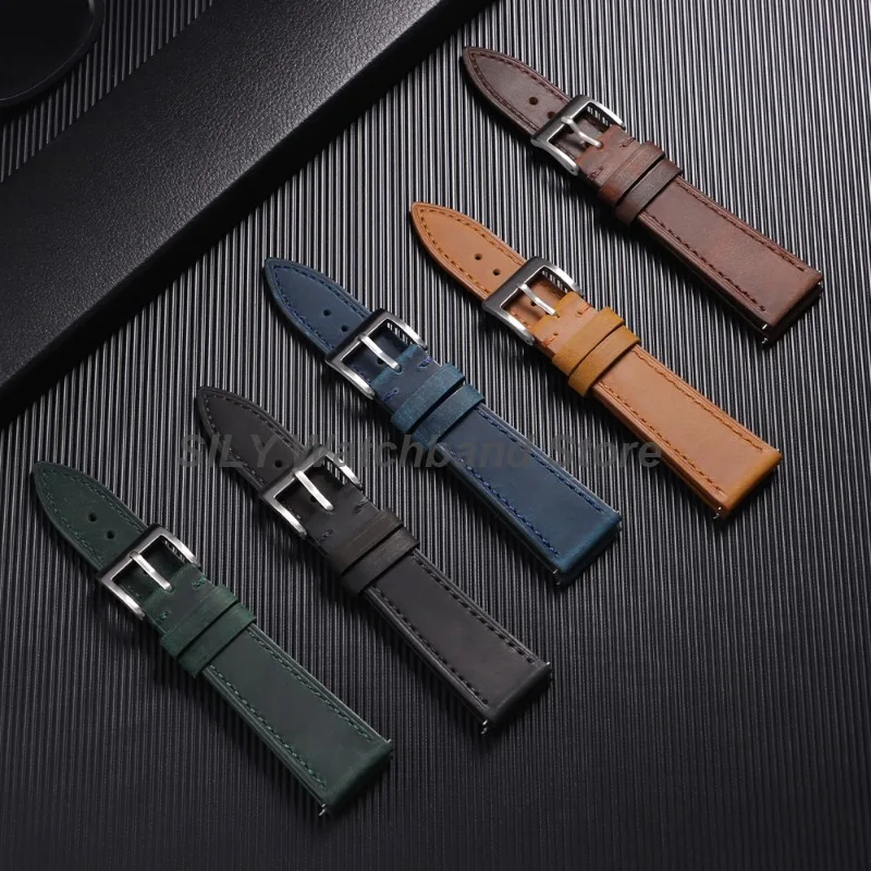 18mm 19mm 20mm 21mm 22mm 24mm  Vintage Retro Calfskin Leather Watch Band Quick Release Straps Universal Men Women Bracelets Belt image 3