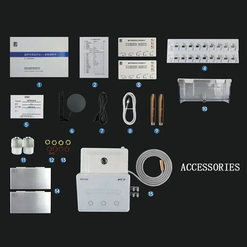 Refine el sistema de tratamiento periodontal PT7 presenta un control inteligente indoloro y un tanque de agua grande para escariado dental con ultrasonido