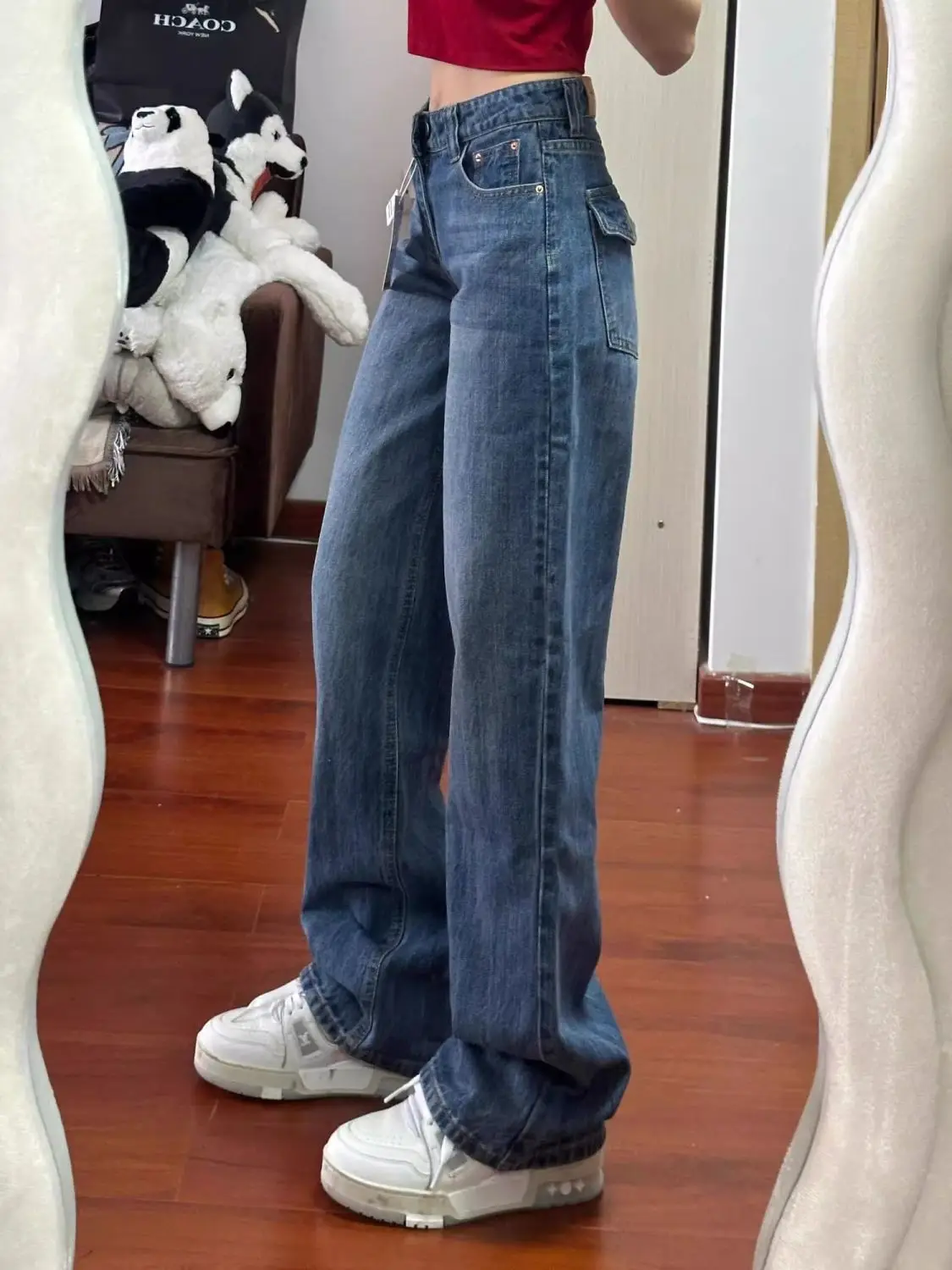 Wide Leg Pants Linen Woman Womens Spring-Summer Crossover Lightweight Wide-Leg Minimalist High-Street Outdoor Music Festival Ins