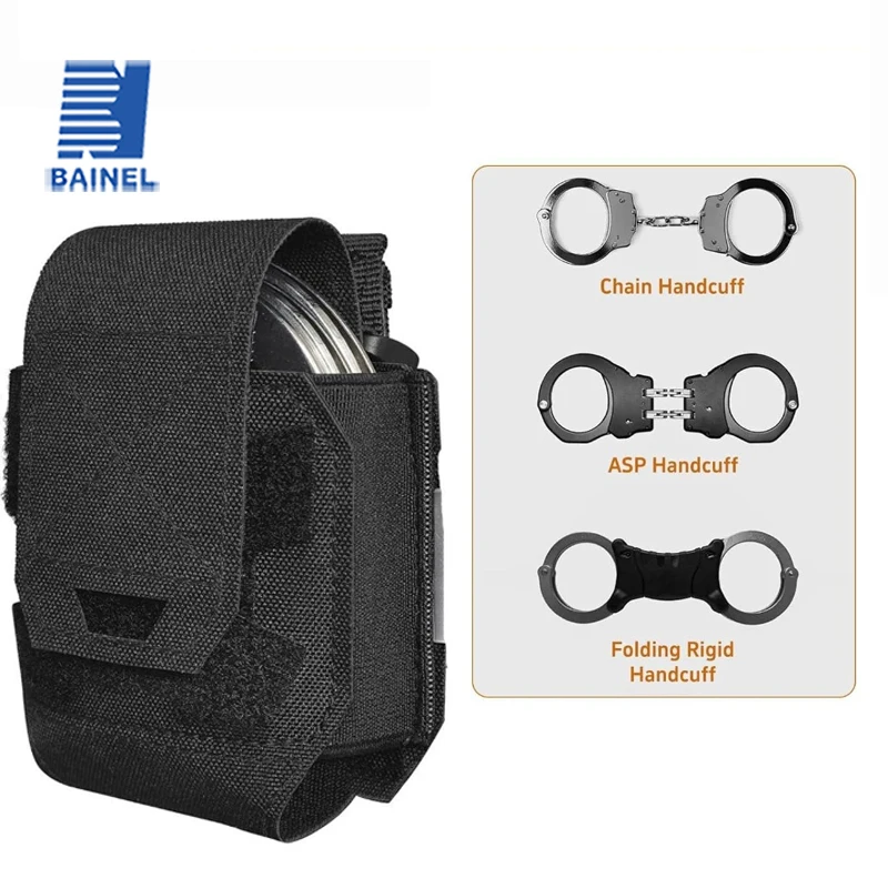 Molle Tactical Handcuffs Pouch Shackles Holder Case Quick Draw Universal Handcuff Holster Standard Chain Cuffs Cover Belt Pouch