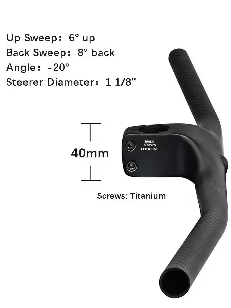 AliExpress ELITA ONE elitaone MTB Handlebar 235g Carbon integrated 28.6mm -22 Degree For Mountain Bike 700-740mm Stem 50-100mm Bicycle Parts