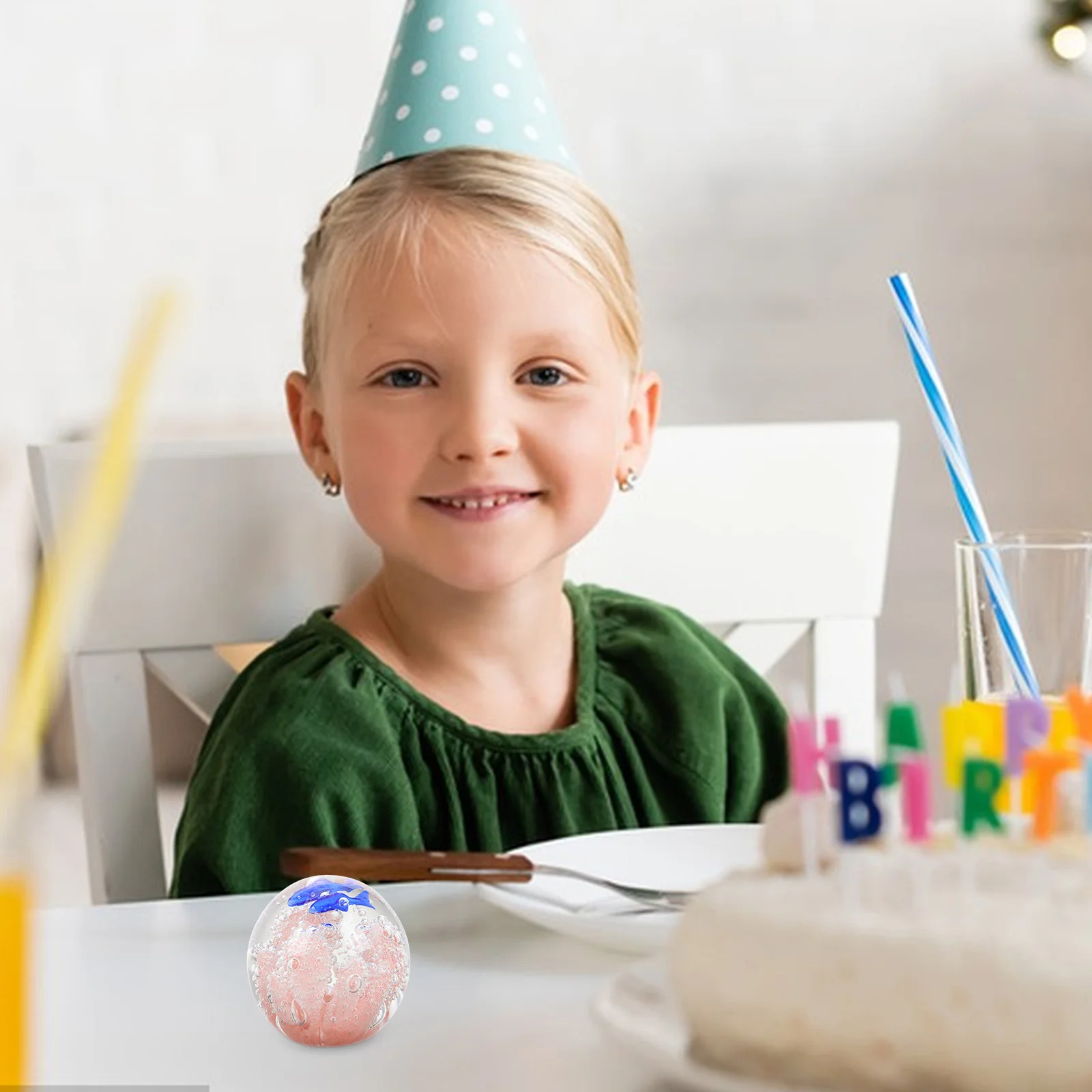 

Glass Crystal Ball Coral Fish 3D Ocean Paperweight Home Party Decoration Sea Plant Aquarium Ornament Feng Shui Office Table