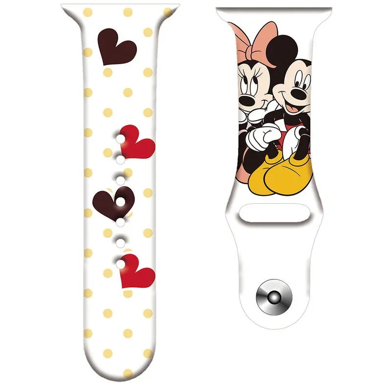 Disney Mickey Silicone Strap for Apple Watch Band 44mm 45mm 42mm 41 40 38mm Bracelet Cute Cartoon IWatch Apple Watch 7 6 5 3 SE