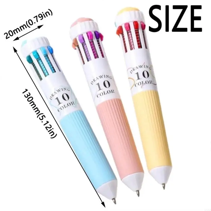 LXAA 3PCS Cartoon Multicolored Pen 10-Color-IN-1 Arting Albs Albered Point Perting Pen