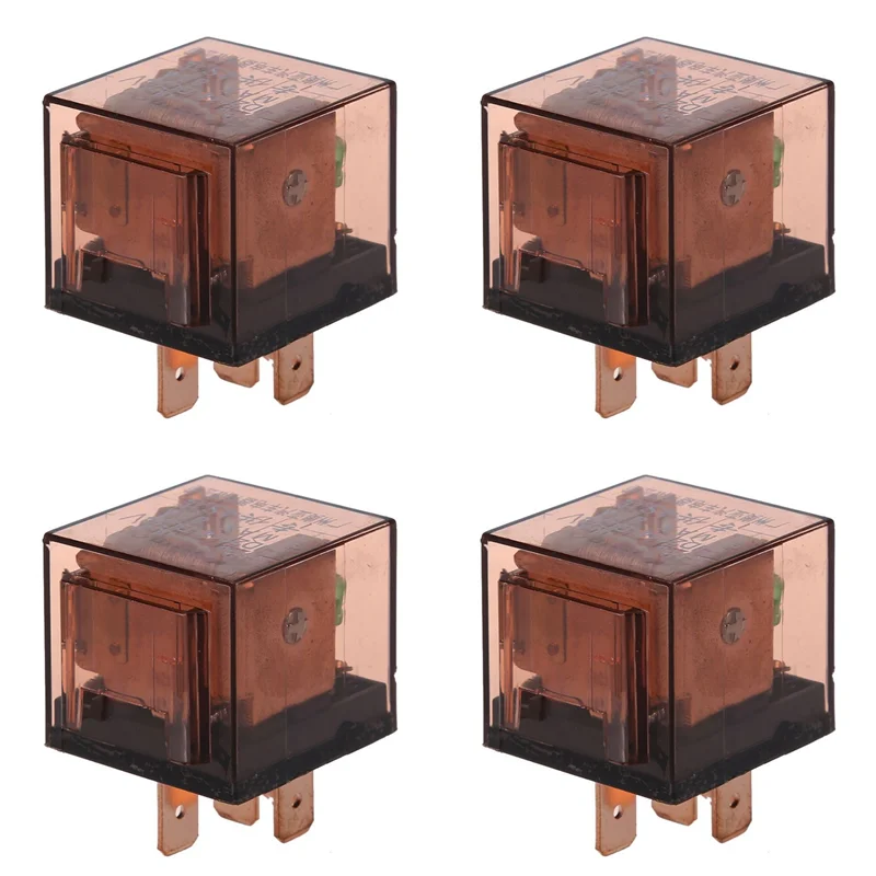 

A76K 4X DC 24V 80A 1NO 1NC SPDT 5 Pins Green Indicator Light Automotive Truck Car Relay