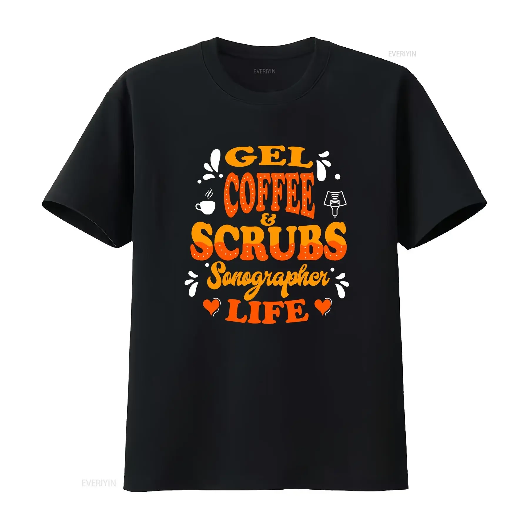 Camiseta de café en Gel para estudiantes, camiseta de vida para estudiantes, tecnología de ultrasonido, técnico médico, amante, vintage, lavada ligeramente