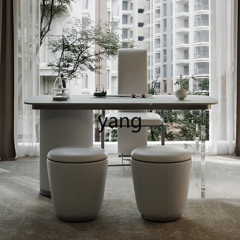 LMM ，modern simple light luxury home high-end office slate tea table kettle integrated