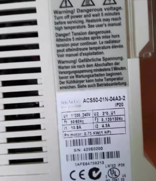 ACS50-01N-04A3-2  0.75KW 220V   inverter,  In good working condition, free shipping   a