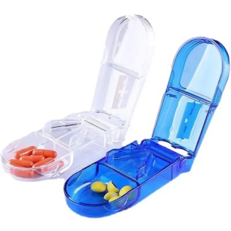 Medicine Box Pill Caplets Medicine Dose Tablet Cutter Splitter Divide Compartment Storage Box Portable Home Medicine Case Boxes