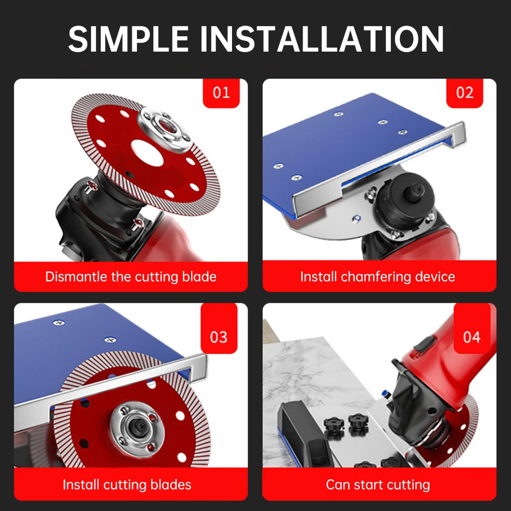 Angle Grinder Stand Portable Chamfered Bracket for Tile Chamfer Cutting Angle Grinder Attachment Stainless Steel Dust Removal